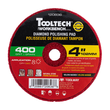 Toolway 120836 - 10Pc Diamond Dry Polishing Pad 4in 400grit