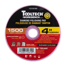 Toolway 120838 - 10Pc Diamond Dry Polishing Pad 4in 1500grit