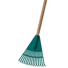 Toolway 180072 - Shrub & Lawn Rake 8in Plastic Head 14-tine 47in Wood Handle