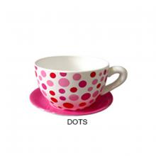 Toolway 184194 - Tea Cup Planter and Saucer 10in Dot
