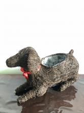 Toolway 184595 - Rattan Lying Dog Planter 22x8.3x14.1in