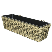 Toolway 184635 - Camille Polyrattan Rectangular Planter 23.5 x 7.5 x 6.9in Natural