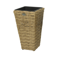 Toolway 184636 - Camille Polyrattan Square Planter 11 x 11 x 19.7in Light Brown