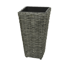 Toolway 184637 - Camille Polyrattan Square Planter 11 x 11 x 19.7in Anthracite