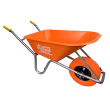 Toolway 190979 - Pro-Series Wheelbarrow 6 cu.ft Poly Tray Flat Free Wide Track Tire