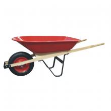 Toolway 190980 - Gardeners Wheelbarrow 4 cu.ft  Steel Tray Air Tire Wooden Handle