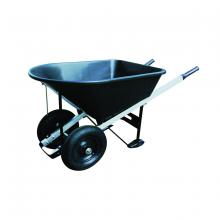 Toolway 190988 - Wheelbarrow 8 cu.ft. Poly Tray Dual Air Tires Steel Handle