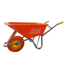 Toolway 190991 - Pro-Series Wheelbarrow 6 cu.ft  Poly Tray Flat Free Tire Steel Handle