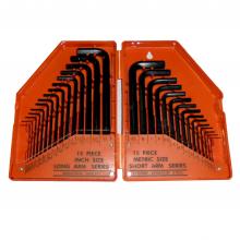 Toolway 307330 - 30PC Hex Key Wrench SAE & Metric Set Cr-V