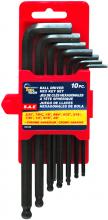 Toolway 393100 - 10PC Ball End Hex Key Set -Sae Cr-V