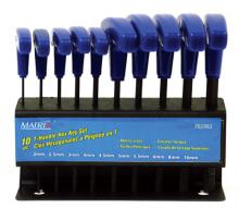 Toolway 702981 - 10 pc T-Handle Hex Key Set - SAE