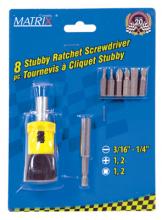 Toolway 710206 - Screwdriver Stubby Ratchet 8in1
