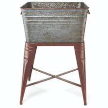 Toolway 8700017 - Planter Square Tub with Stand Aged Galvanized 20.5x20.5x30.5 64L/16.9G
