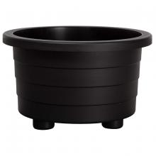 Toolway 88014015 - Futura Plastic Patio Planter with Drain Plug Round 15x9in Black