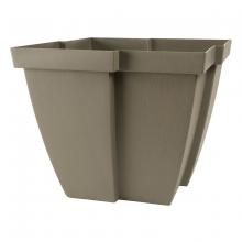 Toolway 88015014 - Quattro Contemporary Planter Plastic Square 15.5x15.5x13.25in Cappuccino