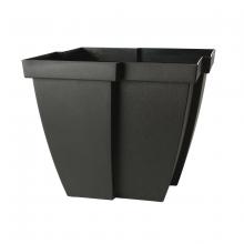 Toolway 88015036 - Quattro Contemporary Planter Plastic Square 15.5x15.5x13.25in Black