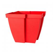Toolway 88015051 - Quattro Contemporary Planter Plastic Square 15.5x15.5x13.25in Red