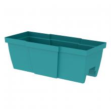 Toolway 88015510 - Quattro Contemporary Rail Mount Planter Plastic 27x12x9.6in Blue
