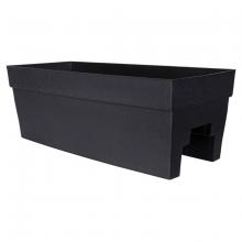 Toolway 88015536 - Quattro Contemporary Rail Mount Planter Plastic 27x12x9.6in Black