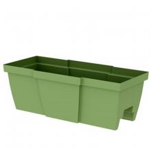 Toolway 88015539 - Quattro Contemporary Rail Mount Planter Plastic 27x12x9.6in Green