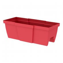 Toolway 88015551 - Quattro Contemporary Rail Mount Planter Plastic 27x12x9.6in Red