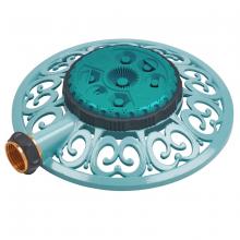 Toolway 88015687 - Stationary Metal Lawn Sprinkler Round 8 Pattern Gooseberry Green
