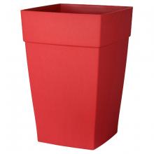 Toolway 88035651 - Harmony Self-Watering Planter Plastic Tall Square 16x16x24in Red