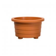 Toolway 88041571 - Futura Plastic Patio Planter with Drain Plug Round 15x9in Terracotta
