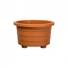 Toolway 88041871 - Futura Plastic Patio Planter with Drain Plug Round 18x11.25in Black