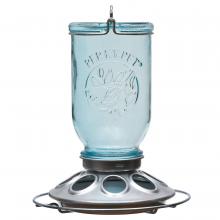 Toolway 88051508 - Wild Bird Feeder Glass Mason Jar Blue Holds 1Lb of Seeds