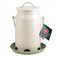 Toolway 88054699 - Wild Bird Feeder Metal Milk Pail White Holds 5Lbs of Seeds