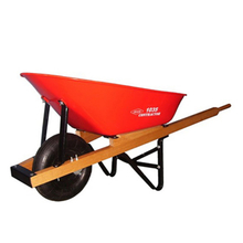 Toolway 88061001 - Contractor Wheelbarrow 6 cu.ft Steel Tray PU Tire Wood Handle