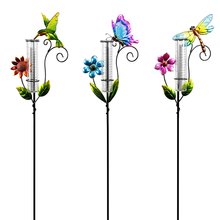 Toolway 88065823 - 12PC Display Insects & Hummingbird Rain Gauge Stakes Assorted