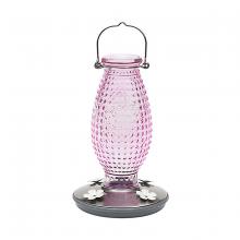 Toolway 88081312 - Hummingbird Feeder Vintage Pink Hobnail 16oz