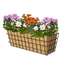 Toolway 88083308 - Rustic Farmhouse Window Planter With Burlap Liner 24in Rust