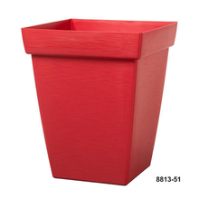 Toolway 88088551 - Bamboo Self-Watering Contemporary Planter Plastic Square 5in Red