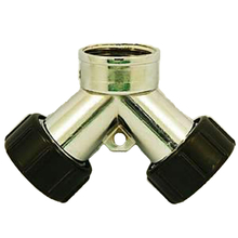 Toolway 88009900 - Brass Hose Y Control Valve with Shut-off Levers
