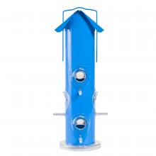 Toolway 88100391 - Wild Bird Feeder Metal Tube Blue Holds 1lb of Seeds