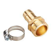 Toolway 88100471 - Brass Hose Repair Coupling Male 5/8in W/ Clamp