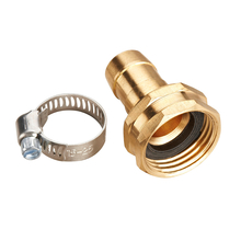 Toolway 88100472 - Brass Hose Repair Coupling Female 5/8in W/ Clamp
