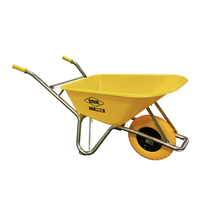 Toolway ERI003 - Pro Wheelbarrow 6cu.ft Poly Tray Steel Frame 62in handles Flat Free Tire