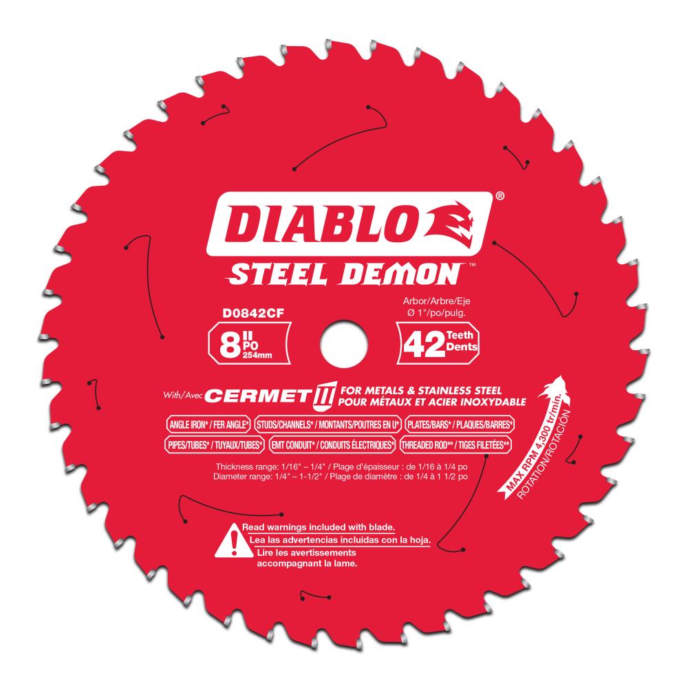8 in. x 42 Tooth Steel Demon Cermet II Saw Blade for Metals and Stainless Steel