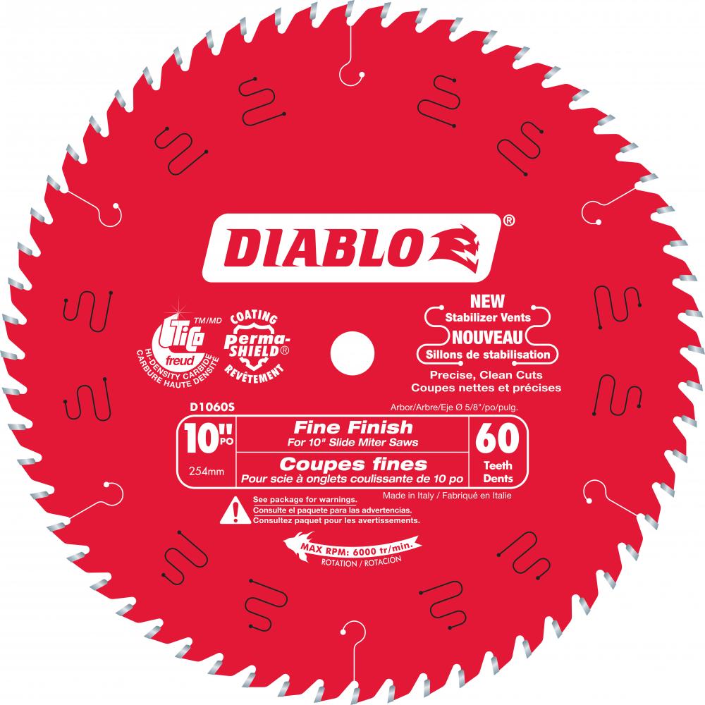 10 in. x 60 Tooth Fine Finish Slide Miter Saw Blade