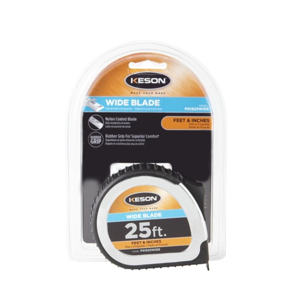 25 FT x 1 3/16 IN, WIDE, NYLON COATED STEEL BLADE, UNITS: FT, 1/8, 1/16, ORANGE