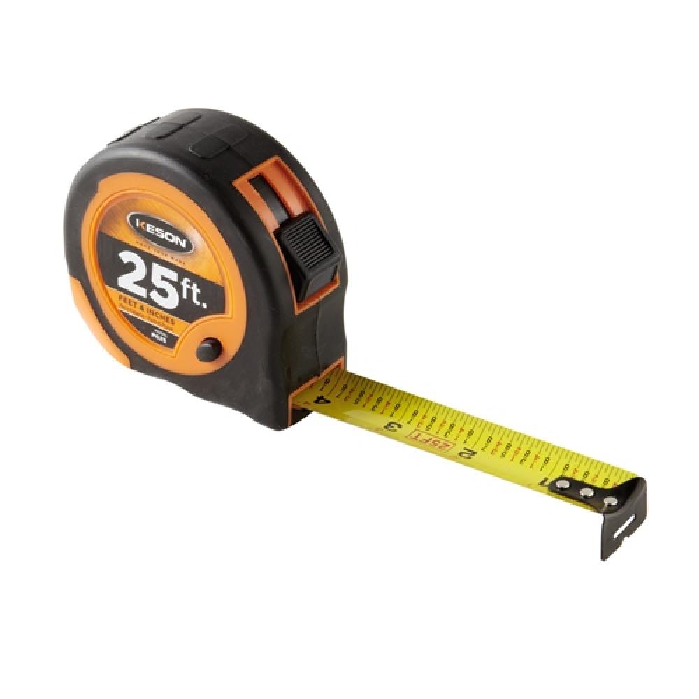 25 FT x 1 IN, LACQUER COATED STEEL BLADE, UNITS: FT, 1/10, 1/100, ECONOMY