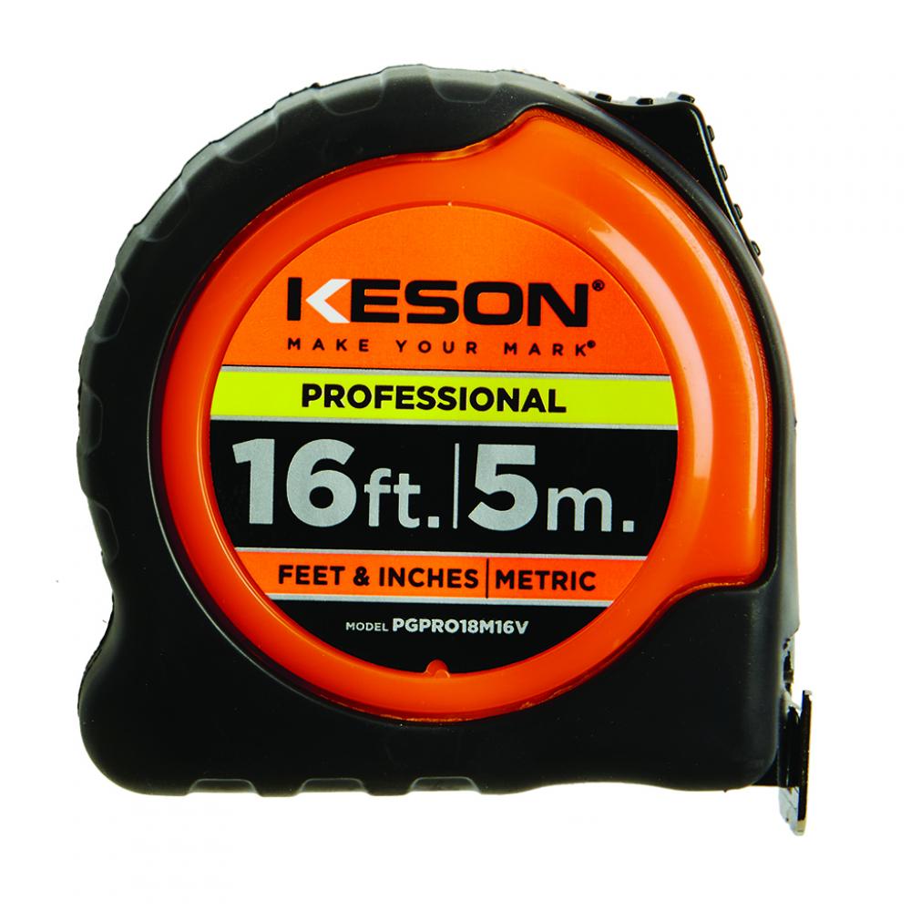 16 FT x 1 IN, PRO CASE, NYLON COATED STEEL BLADE, UNITS: FT, 1/8, 1/16 & CM, MM, ORANGE *NEW ITEM