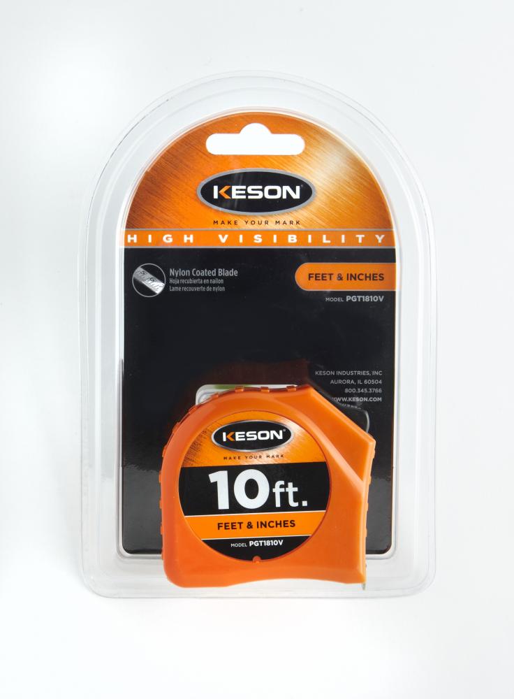10 FT x 5/8 IN, TOGGLE LOCK, NYLON COATED STEEL , UNITS: FT, 1/8, 1/16 & CM, MM, ORANGE