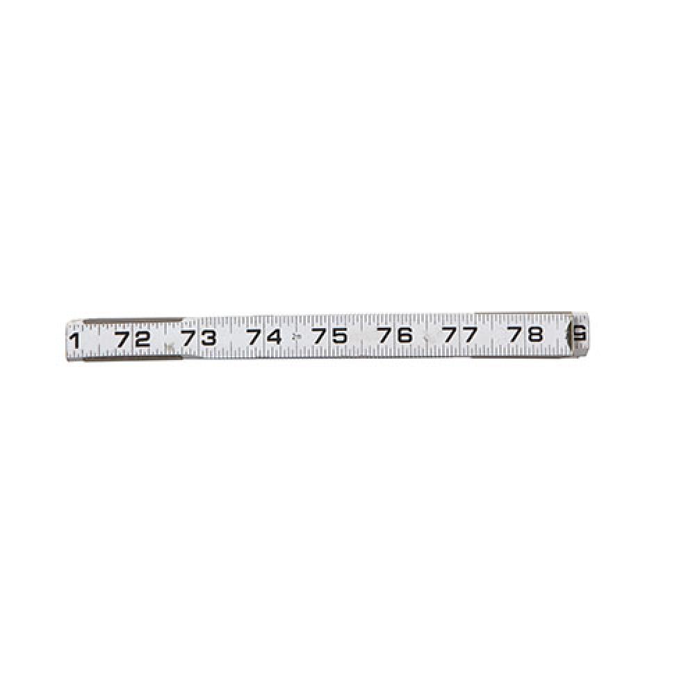 2M (78&#34;) X 5/8&#34; WHITE WOOD RULE, SIDE 1: FT & IN, SIDE 2: MMC, CM, M; METRIC