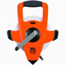 Keson NR10200H - 200 FT, UNITS: 1/10, 1/100, 2X NYLON COATED STEEL TAPE WITH HOOK