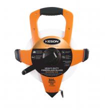 Keson OTRS10300H - 300 FT, UNITS: 1/10, 1/10 FIBERGLASS TAPE MEASURE WITH HOOK 3X1 REWIND